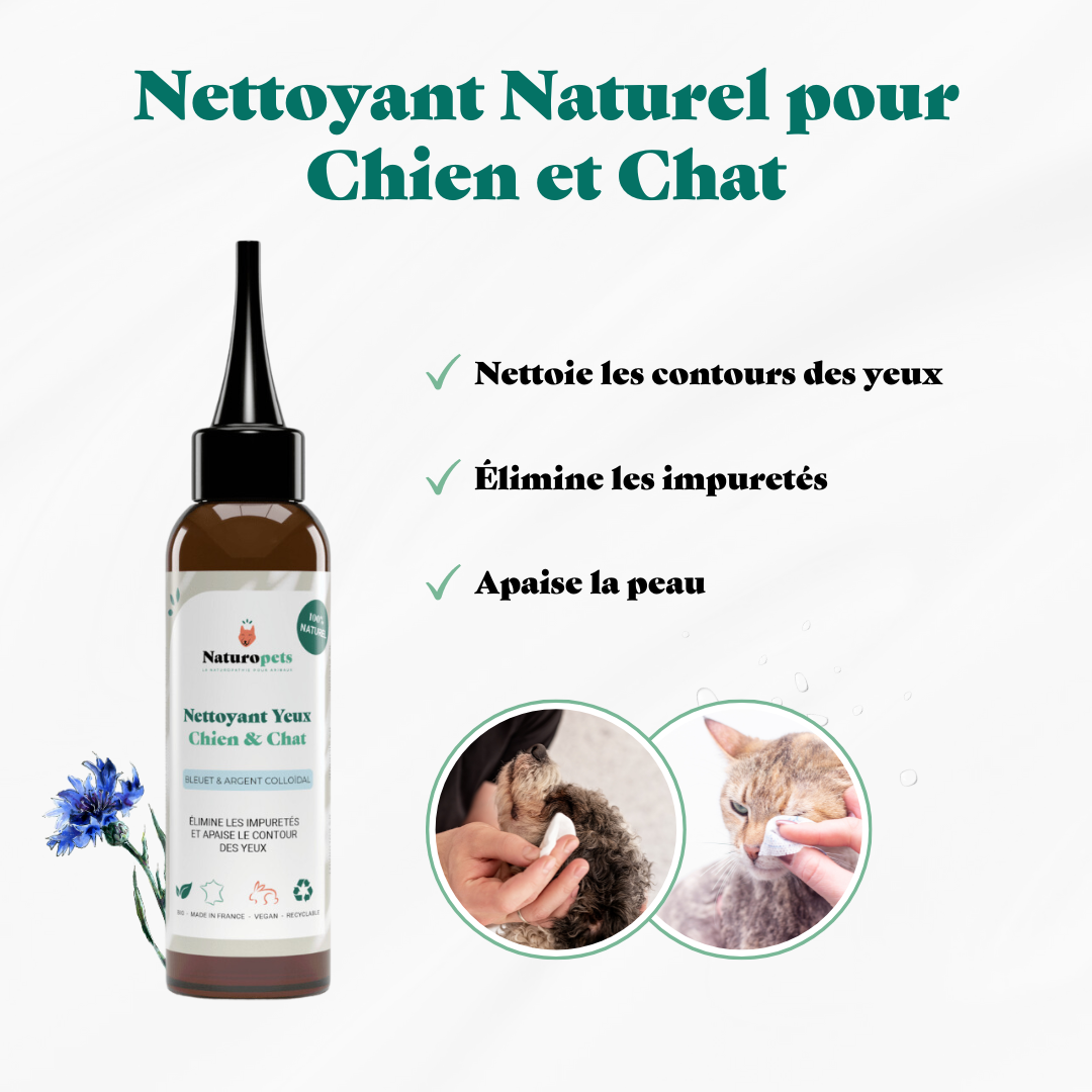 Nettoyant Yeux Naturel pour chien et chat